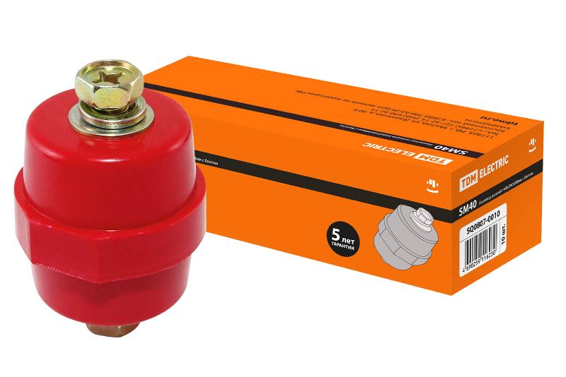 Изолятор SM40 силовой Н40хD40хМ8мм с болтом  | SQ0807-0010 | TDM — TDM ELECTRIC