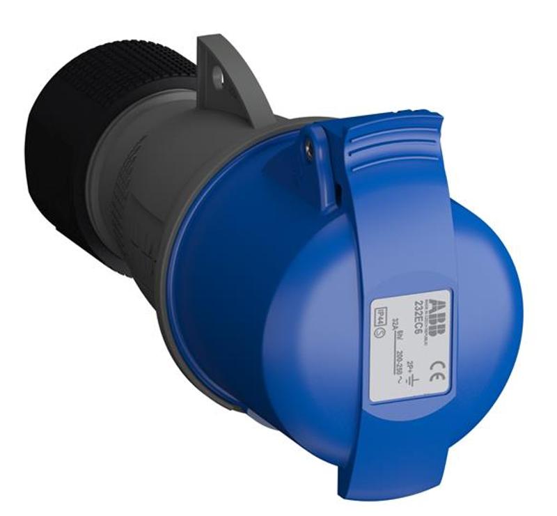 Розетка кабельная Easy&Safe 232EC6,32А,2P+E,IP44,6ч | 2CMA102031R1000 | ABB — ABB