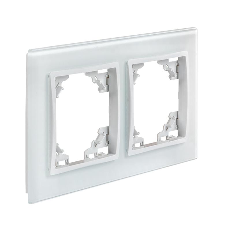Минск Рамка 2-местная стеклянная белая Basic | ERM-G-402-10 | EKF — миниатюра 6