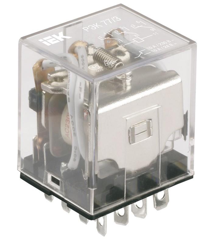 Реле РЭК77/4(LY4) с индикацией 10А 24В DC  | RRP10-4-10-024D-LED | IEK — миниатюра 2