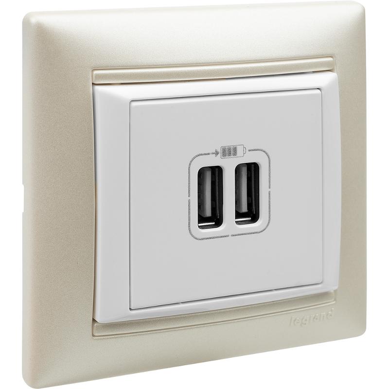 Valena Белый Розетка 2-ая USB — миниатюра 16