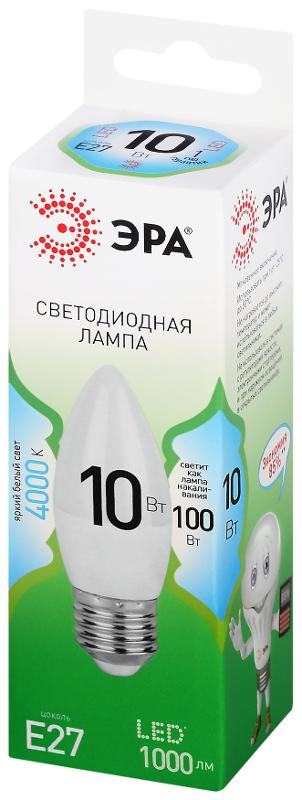 Лампа светодиодная  GREEN LINE LED B35-10W-840-E27 GL E27 10 Вт свеча яркий белый свет | Б0067096 | ЭРА — миниатюра 5