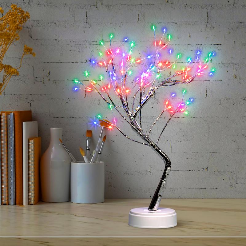 Светодиодная новогодняя фигура Дерево c самоцветами ЕGNID - 36MC 36 microLED, 3АА, IP20 | Б0056009 | ЭРА — миниатюра 2