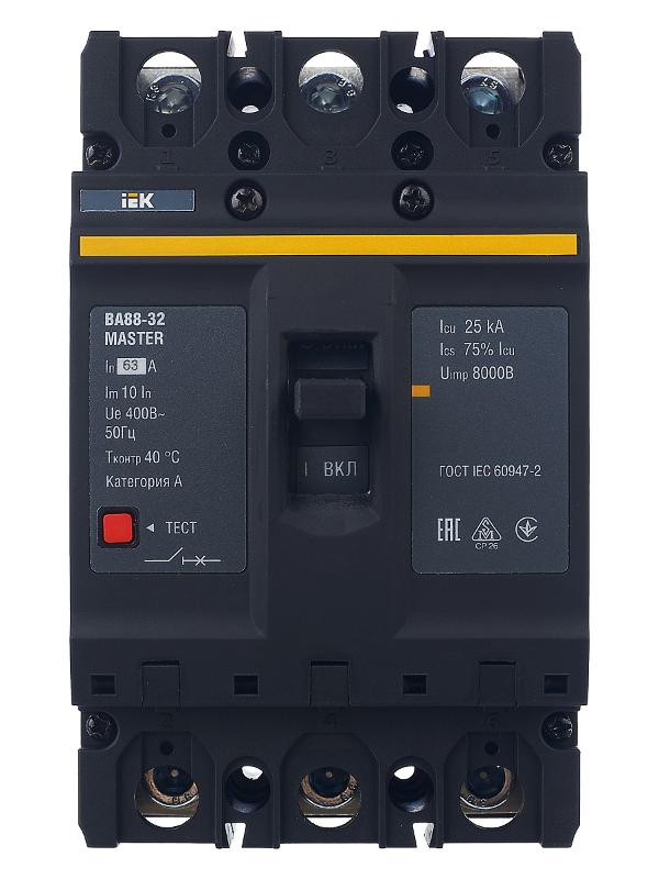 Выкл. авт. ВА88-32 3Р 63А 25кА MASTER IEK | SVA10-3-0063-02 | IEK — миниатюра 3