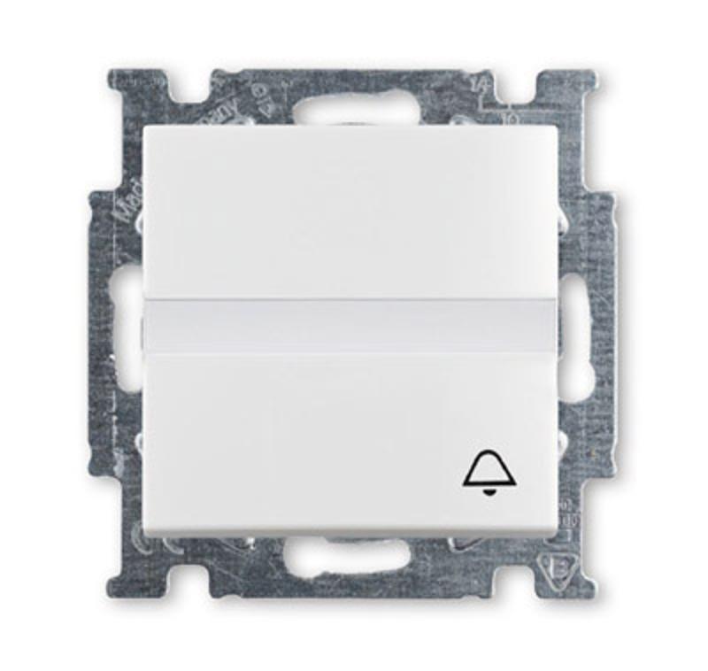 ABB Basic 55 Альп. белый Выключатель кнопочный с полем для надписи | 1413-0-1086  | 2CKA001413A1086 | ABB — ABB