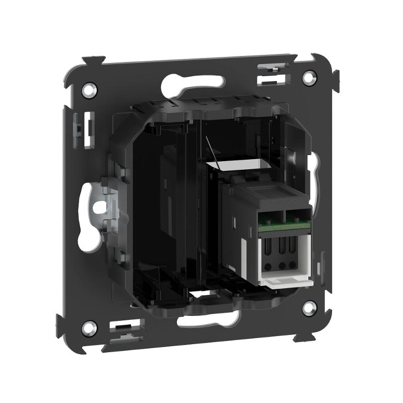 Компьютерная розетка RJ-45 в стену, кат.6 одинарная,"Avanti", "Черный квадрат" | 4402293 | DKC — миниатюра 4