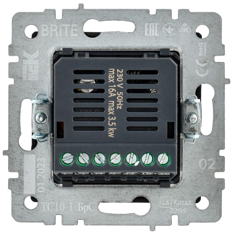 BRITE Термостат электронный с индикацией ТС10-1-БрС сталь | BR-RT11-K46 | IEK — миниатюра 6