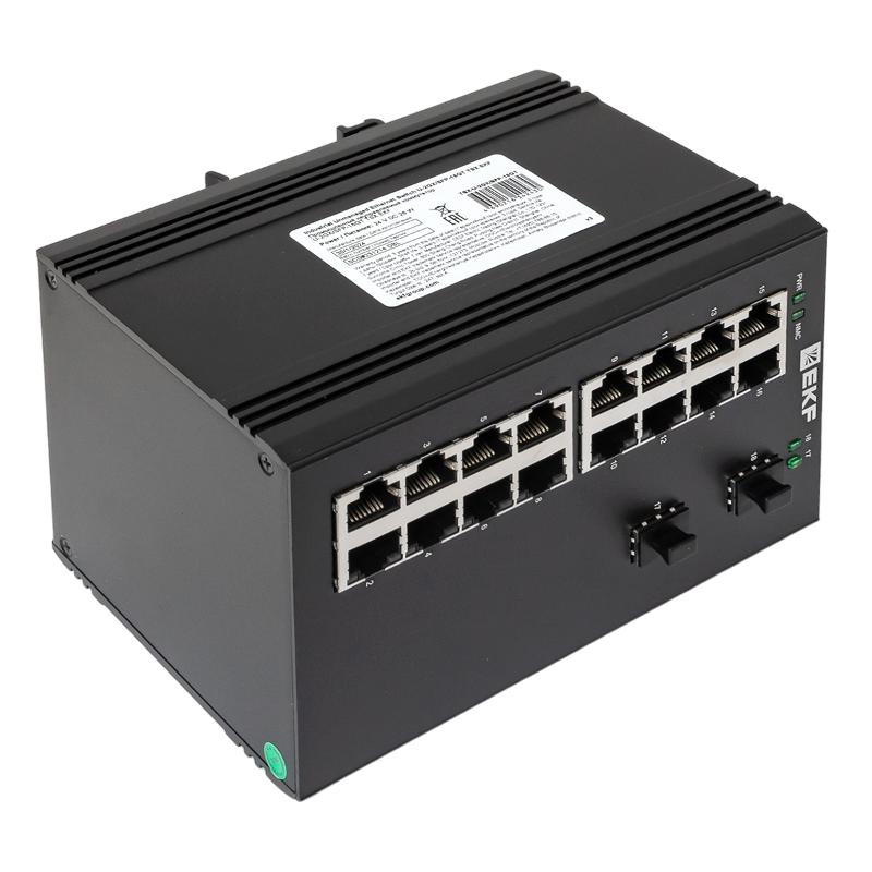 Промышленный неуправляемый коммутатор U-2GX/SFP-16GT, 2 порта 1000Base-X SFP, 16 портов 10/100/1000Base-T(X) RJ45, монтаж на динрейку TSX |TSX-U-2GX/S — миниатюра 8