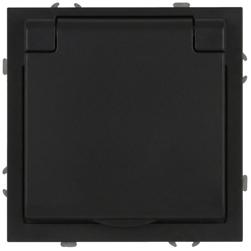 Розетка Galaxy 15-2103-05 c заземлением 2P+E Schuko со шторками с крышкой 16А-250В IP20 антрацит | Б0070666 | ЭРА — ЭРА (Энергия света)