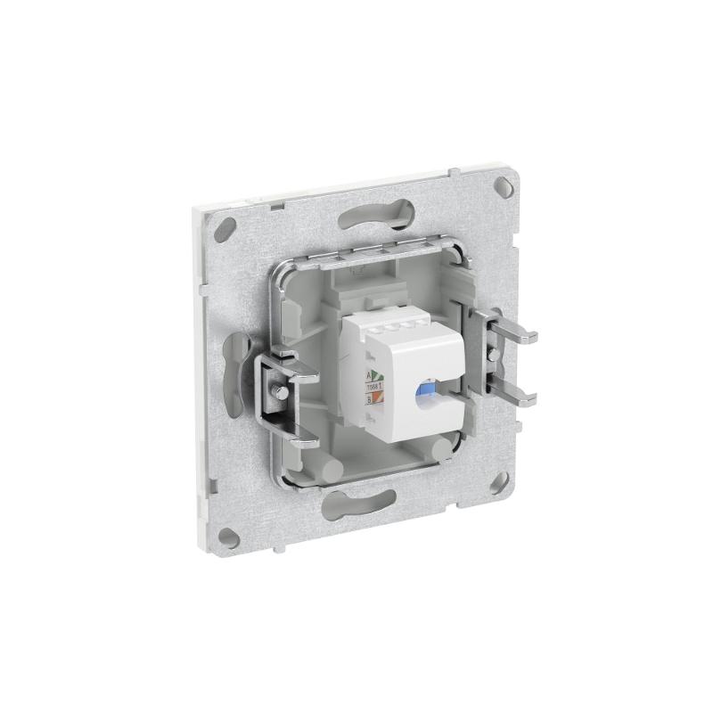 Компьютерная розетка RJ-45 без шторки, кат.6А одинарная,KANT, белая магнолия | 7000673 | DKC — миниатюра 5