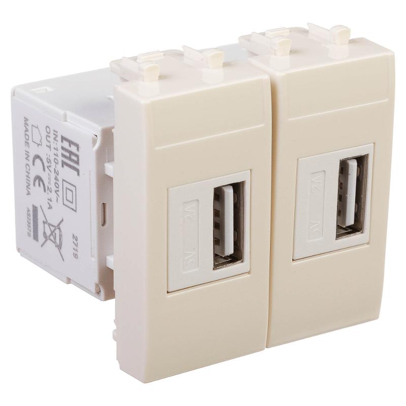 USB зарядное устройство "Ванильная дымка", "Avanti", 2.1А, 2 мод. | 4405542 | DKC — миниатюра 5