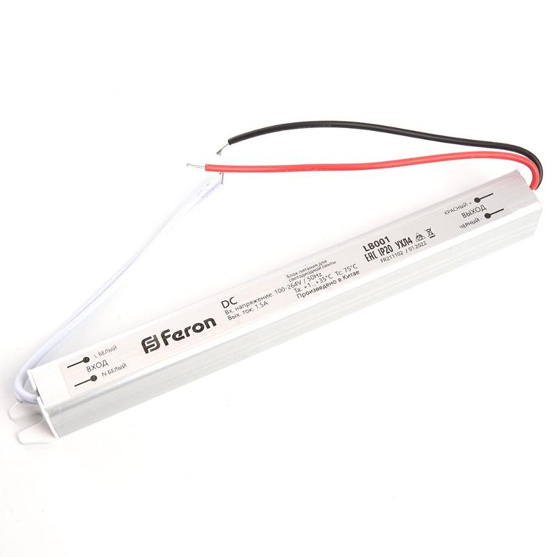 Трансформатор электронный для светодиодной ленты 24W 12V( драйвер),LB001 | 48011 | FERON — Feron