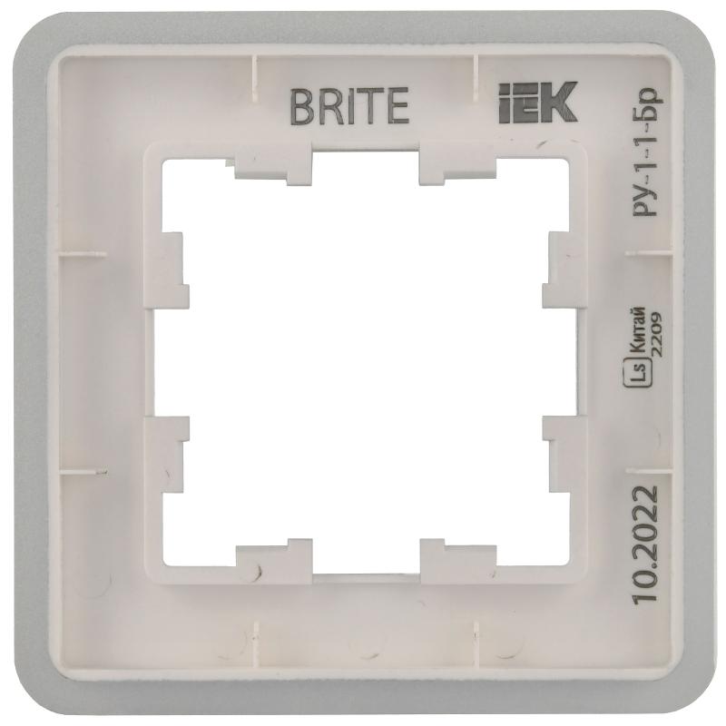BRITE Рамка 1-ая РУ-1-1-Бр металл алюминий RE | BR-M12-M-01-K47 | IEK — миниатюра 5