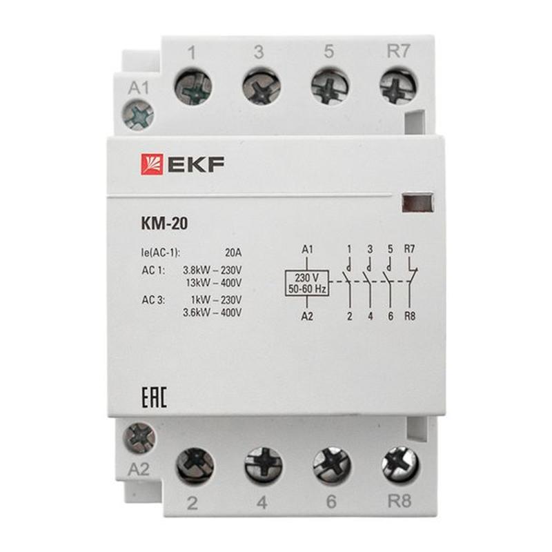 Контактор модульный КМ 20А 3NО+NC (3 мод.) EKF PROxima | km-3-20-31 | EKF — миниатюра 25