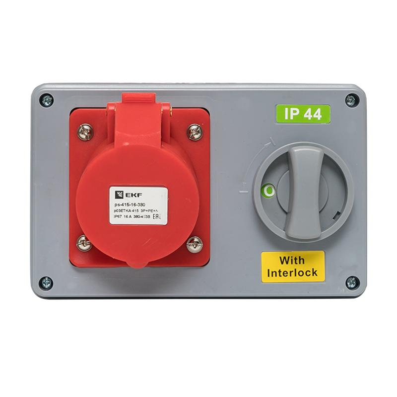 Розетка с блокировкой и выключателем 1415 3Р+РЕ+N 16А 380В IP44 EKF | ps-1415-16-380 | EKF — миниатюра 5
