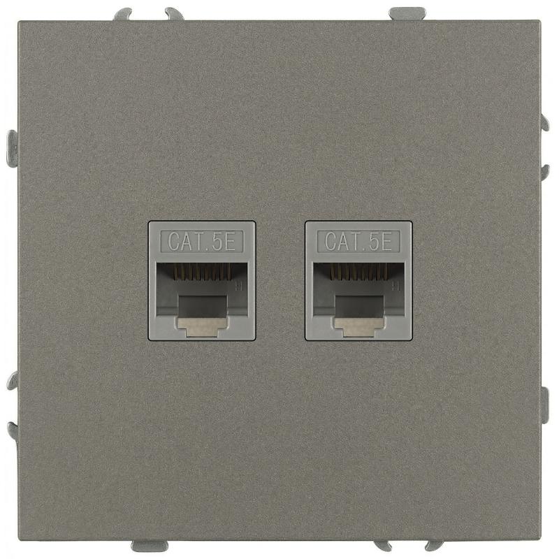 Розетка Galaxy 15-3108-07 информационная двойная 2XRJ45 IP20 титан | Б0070768 | ЭРА — ЭРА (Энергия света)