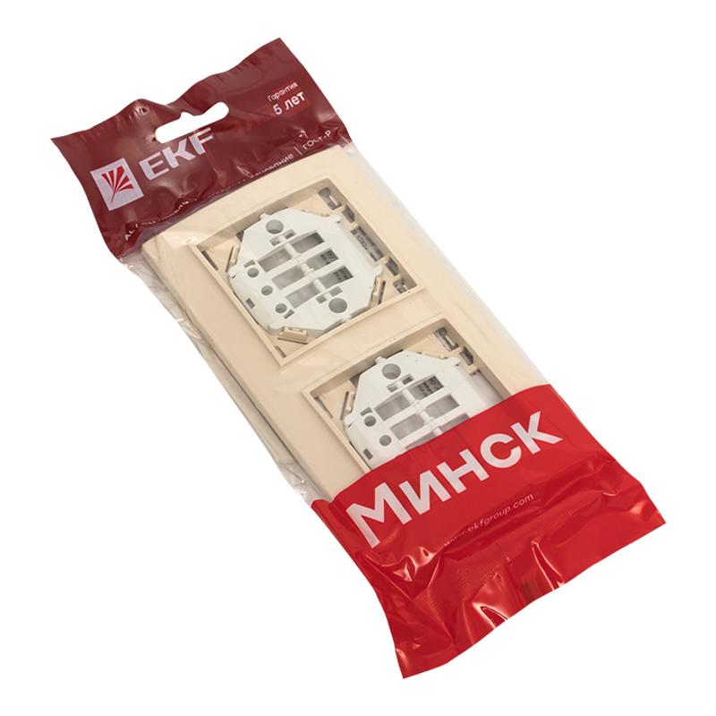 Рамка 2-местная горизонтальная бежевый Минск EKF|ERM-G-302-20|EKF — миниатюра 6