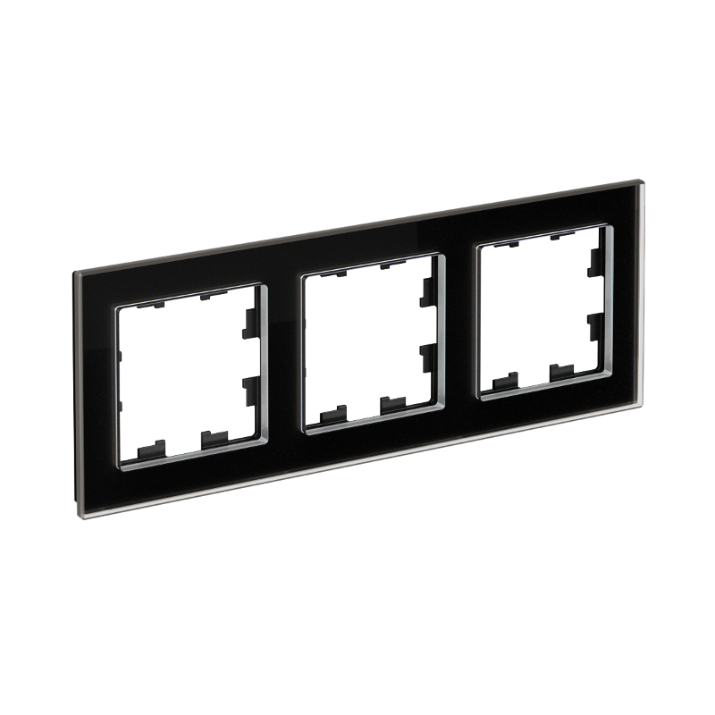 AtlasDesign Nature Черный Рамка 3-ая, стекло  | ATN321003 | SE — Systeme Electric