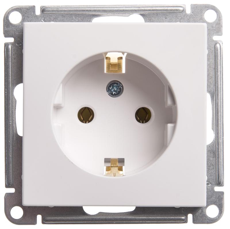 W59 Белый Розетка с заземлением без шторок, 16А | RS16-154-1-86 | SE — Systeme Electric