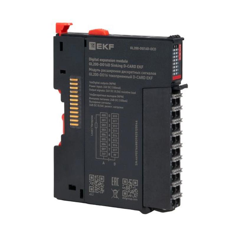 Модуль расширения дискретных сигналов GL200-DO16 токоприемный D-CARD |GL200-DQ16D-DCD | EKF — EKF