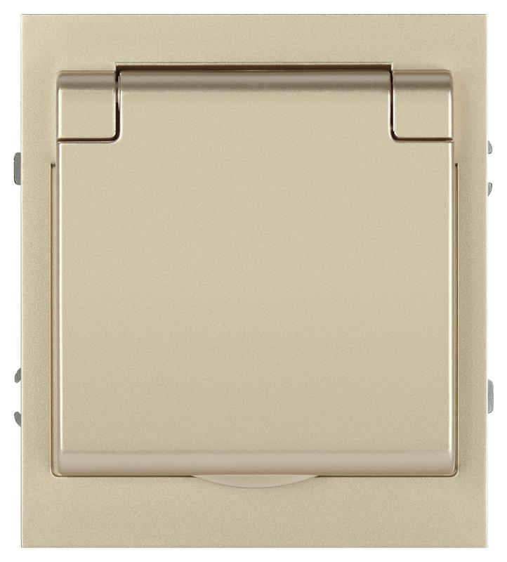 Розетка Arktik 16-2103-04 с заземлением 2P+E Schuko со шторками с крышкой 16А-250В шампань | Б0070437 | ЭРА — ЭРА (Энергия света)
