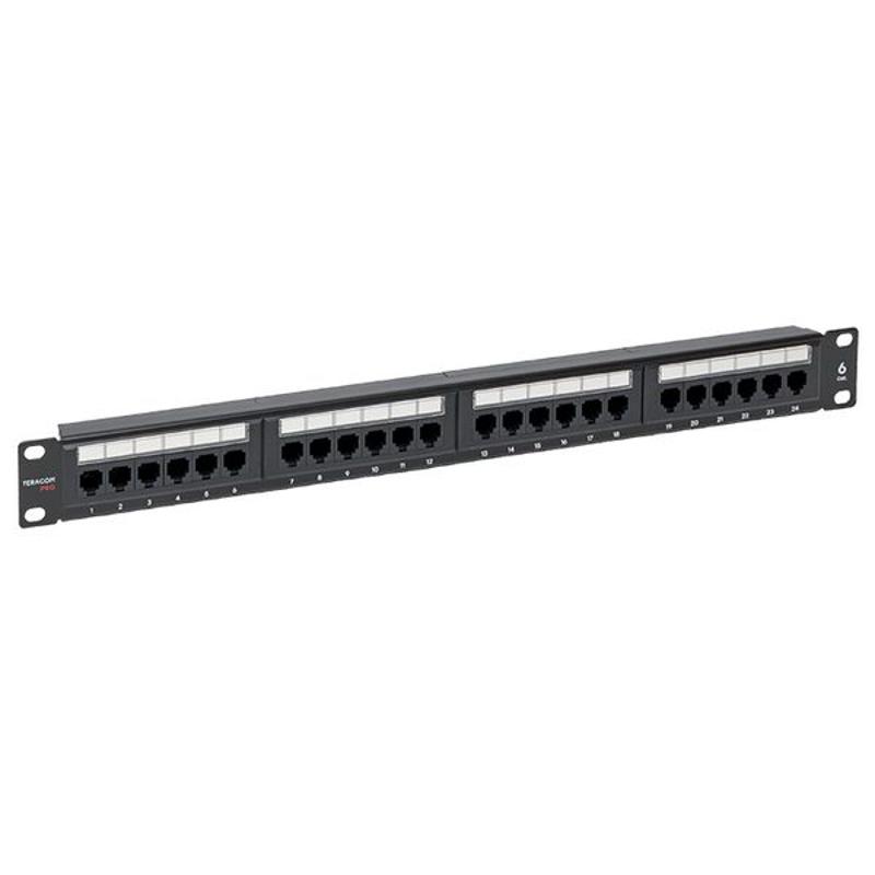 Патч-панель TERACOM PRO 19'' Cat.6 1U неэкранированная UTP 24 порта RJ-45 Dual IDC | TRP-PPNL-6UTP-1U24 | EKF — EKF
