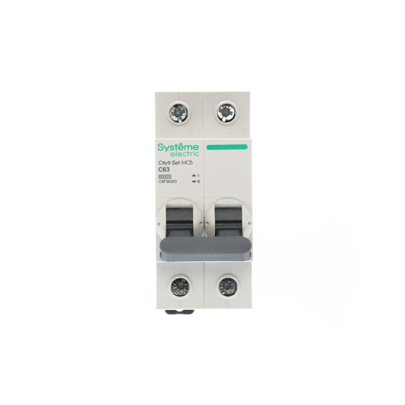 Выключатель автоматический двухполюсный 63A C 6kA City9 | C9F36263 |Systeme Electric — миниатюра 7