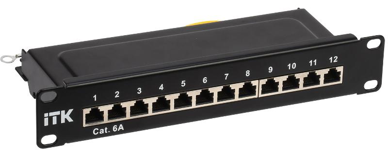 1U патч-панель кат.6A STP 12 портов 10" Dual IDC | PP12-1UC6AS-D05-10 | ITK — ITK