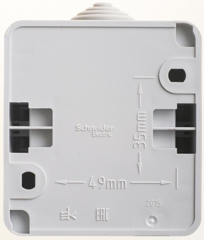 Этюд Серый О/У Выключатель 2-клавишный IP44 | BA10-042C | SE — миниатюра 6