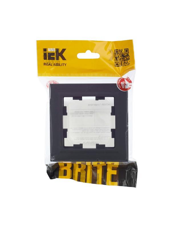 BRITE Рамка 1-ая IP44 РУ-1-БрГ-44 графит | BR-M12-44-K53 | IEK — миниатюра 6