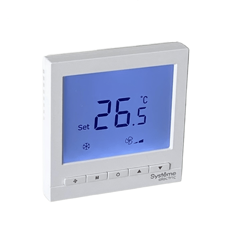 Термостат комнатный цифровой, для 4тр 3ск FCU и 2-поз.клап, 1UI 5DO Modbus ~220В бел BS | RTF4IML | SE — миниатюра 6