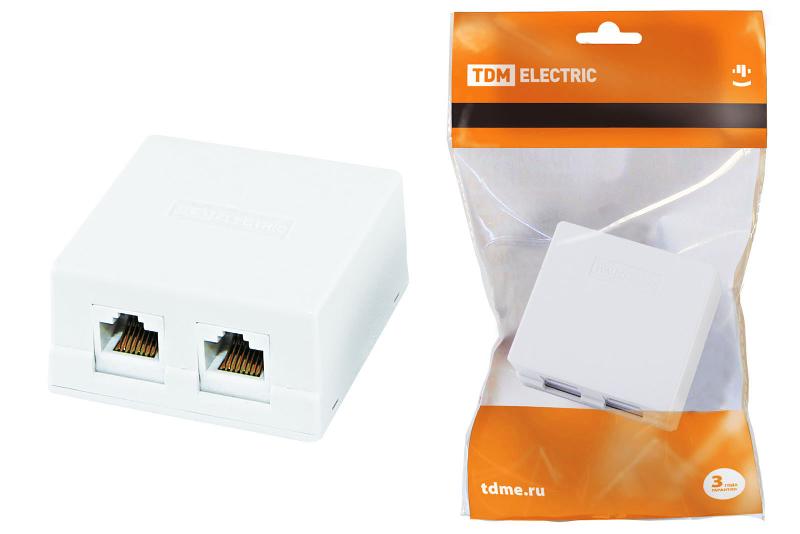Компьютерная розетка 2xRJ-45 | SQ1809-0004 | TDM — TDM ELECTRIC