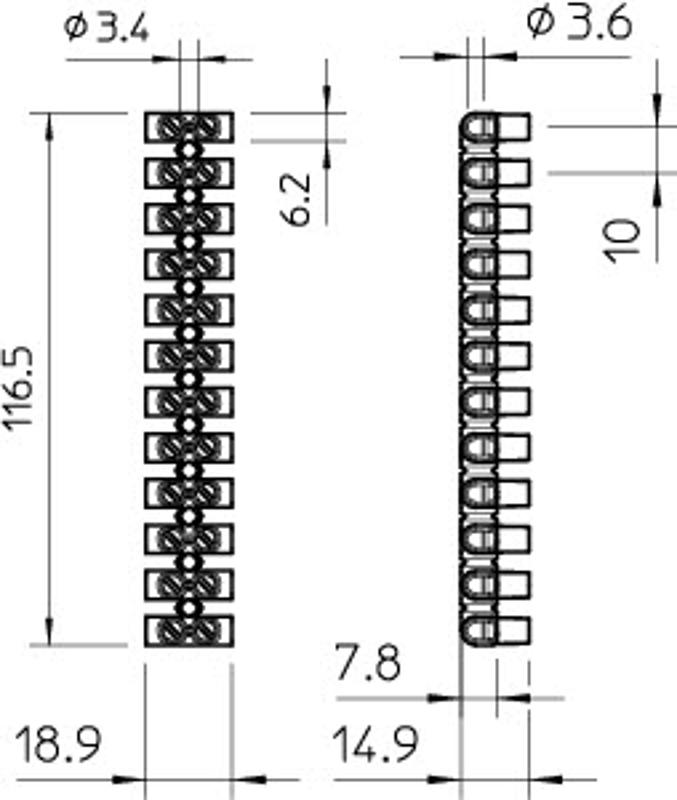 Клемма винтовая белая 6,0 мм² | 2056224 | OBO Bettermann — миниатюра 4