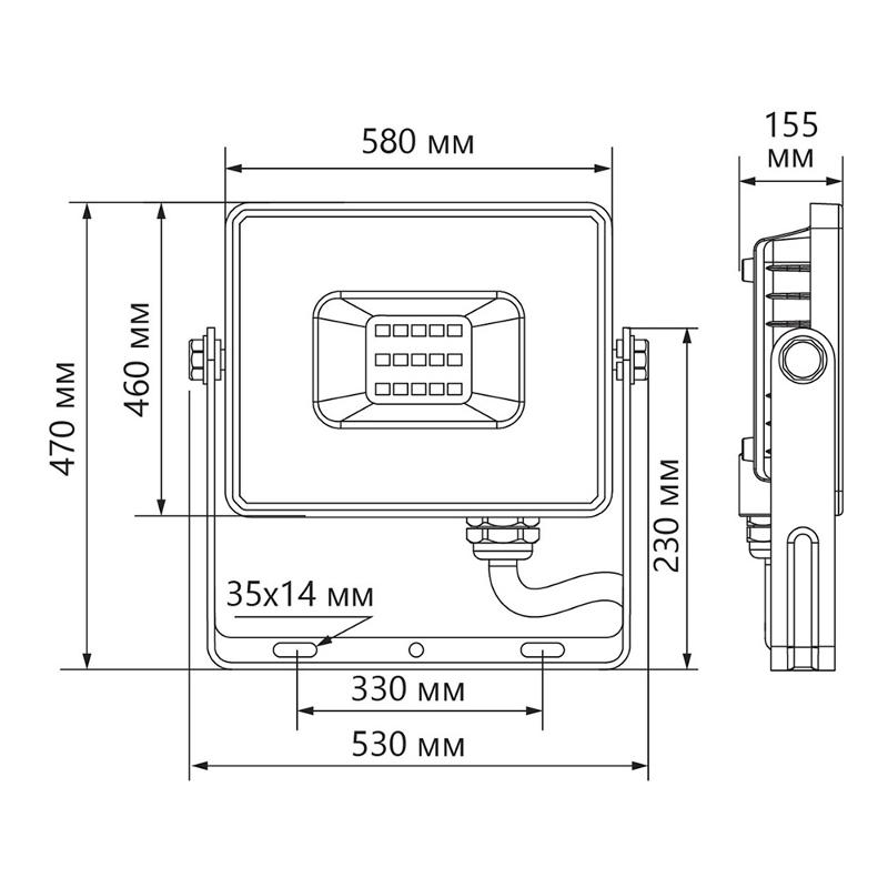 Прожектор светодиодный LL-928 IP65 500W 6400K | 41157 | Feron — миниатюра 2