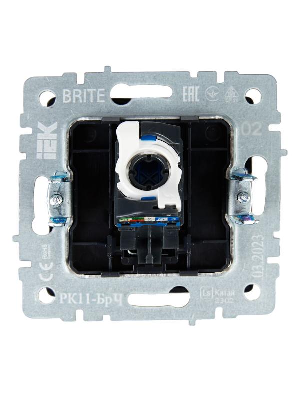 BRITE Розетка компьютерная RJ45 кат.6 РК11-БрЧ черный | BR-K10-2-K02 | IEK — миниатюра 4