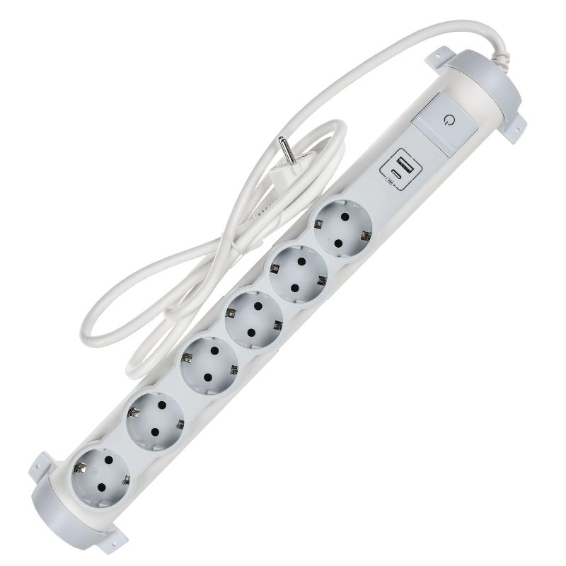 COMFORT Удл. У06К 1,5м 3х1,5мм2 16А USB A+C 20Вт бел. — миниатюра 2