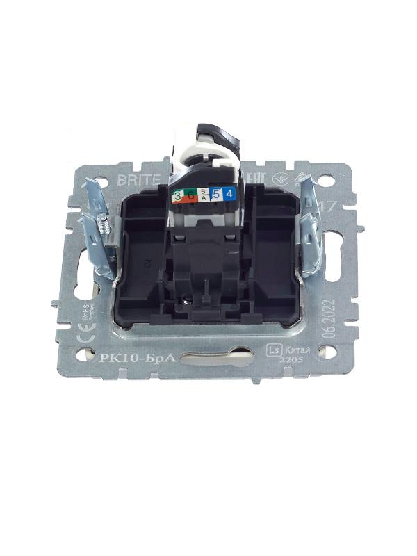 BRITE Розетка компьютерная RJ45 кат.5E РК10-БрА алюминий | BR-K10-1-K47 | IEK — миниатюра 6