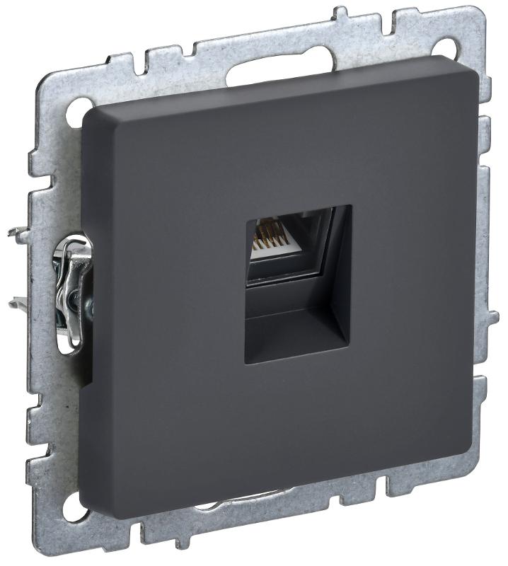 BRITE Розетка компьютерная RJ45 кат.5E РК10-БрГ графит  | BR-K10-1-K53 | IEK — IEK (ИЭК)