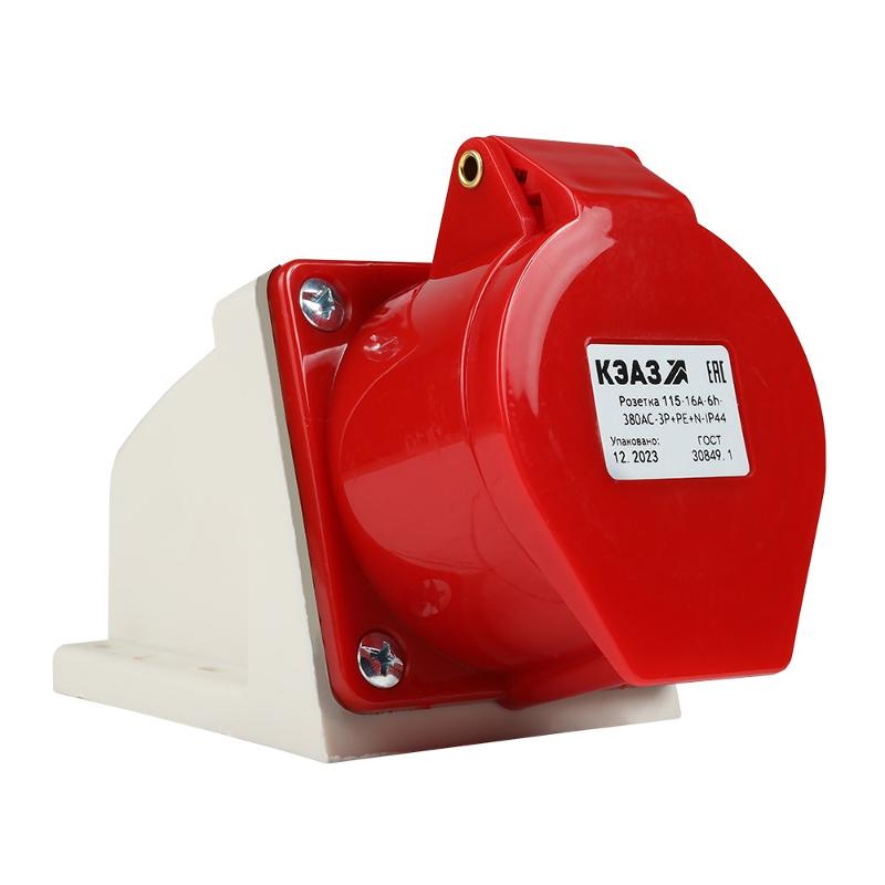 Розетка 115-16А-6h-380AC-3P+PE+N-IP44 | 222755 | КЭАЗ — КЭАЗ (Курский электроаппаратный завод)
