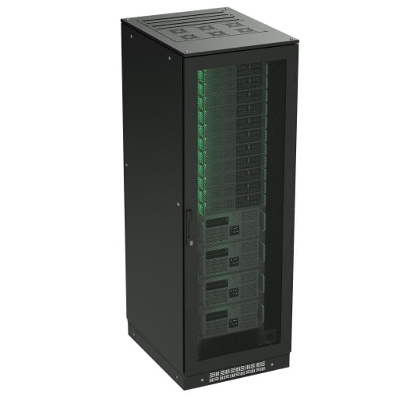 Напольный шкаф 24U 600х600 двери перфорированная/перфорированная, укомплектован вводом и заглушками RAL 9005 | R5IT2466PFB | DKC — миниатюра 1