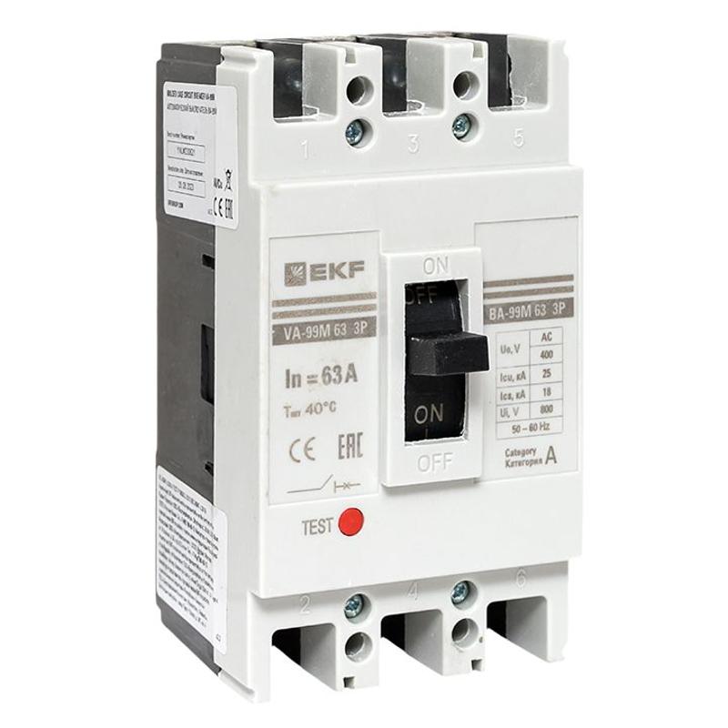 Выключатель автоматический ВА-99М 63/63А 3P 25кА EKF Basic | mccb99-63-63m | EKF — EKF