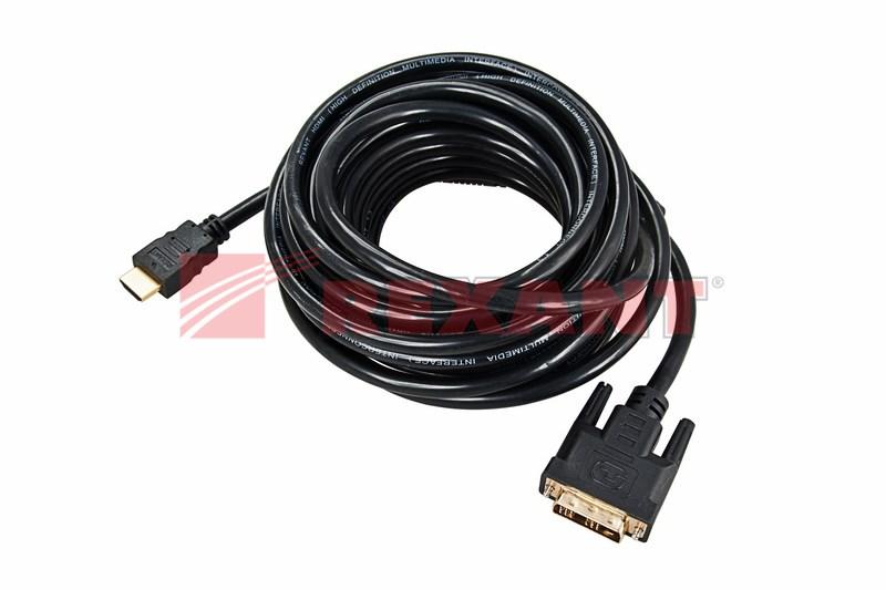 Шнур HDMI - DVI-D с фильтрами, длина 7 метров (GOLD) (PE пакет) | 17-6307 | REXANT — миниатюра 2