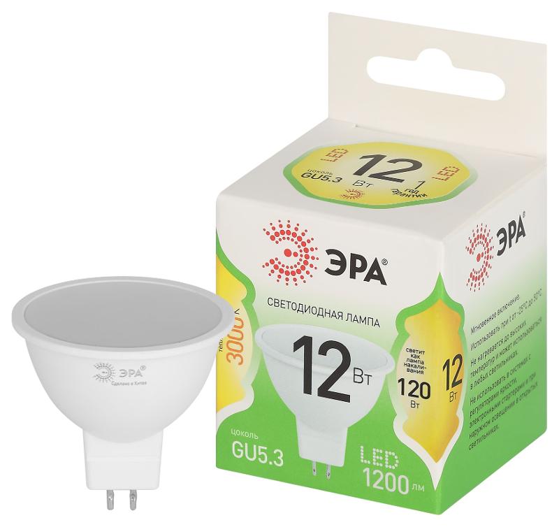 Лампа светодиодная  GREEN LINE LED MR16-12W-830-GU10 GL GU10 12 Вт софит теплый свет | Б0067058 | ЭРА — миниатюра 1