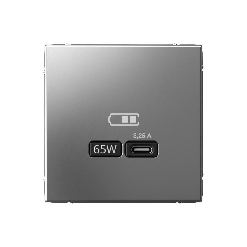 ArtGallery Сталь Розетка USB тип-С 65Вт высокоскор.заряд. QC, PD, механизм | GAL000927 | SE — Systeme Electric