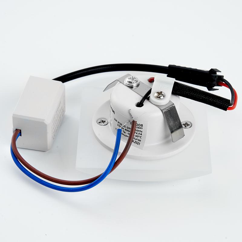 Светильник светодиодный встраиваемый для лестничной подсветки IP20 LN008 3W 210 Lm 4000К белый квадрат | 32665 | FERON — миниатюра 3