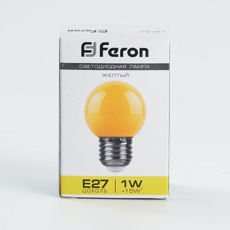 Лампа светодиодная для белт лайта LB-37 (1W) 230V E27 желтый G45 | 25879 | FERON — миниатюра 4