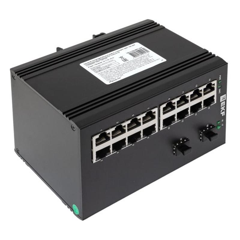Промышленный неуправляемый коммутатор U-2GX/SFP-16GT, 2 порта 1000Base-X SFP, 16 портов 10/100/1000Base-T(X) RJ45, монтаж на динрейку TSX |TSX-U-2GX/S — миниатюра 19