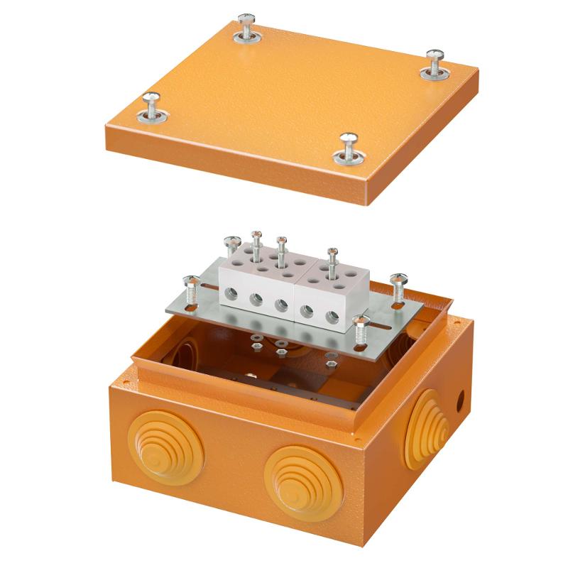 Коробка распределительная стальная FS огн.,IP55,150х150х80мм, 5р, 450V,30A,16мм.кв с кабельными вводами и клеммниками | FSB31516 | DKC — DKC (ДКС)