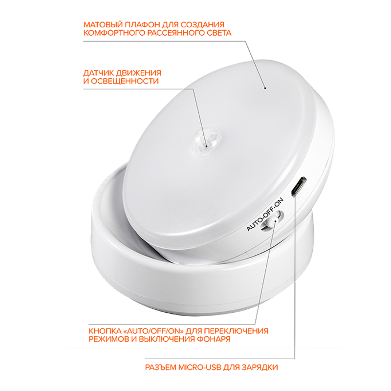Светильник подсветка беспроводной TS8-L6-Accu-cl хол. свет, PIR - датчик | .5034730 | JAZZWAY — миниатюра 3