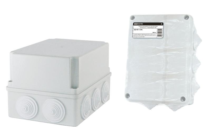 Коробка распределительная о/п 190х140х120мм, крышка, IP55, 10 гермовводов, инд. штрихкод, | SQ1401-1246 | TDM — фото 1 | Sento